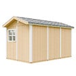 TIMBELA - Abri de Jardin Qualité Premium 8,68 m² - H252x250x412 cm - Construction de Panneaux LP Smartside - Timbela M914-HARVEST HONEY - vignette