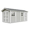 TIMBELA - Abri de Jardin Qualité Premium 11,47 m² - H252x250x530 cm - Construction de Panneaux LP Smartside - Timbela M915C-TUNDRA GREY - vignette
