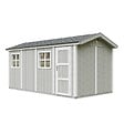 TIMBELA - Abri de Jardin Qualité Premium 11,47 m² - H252x250x530 cm - Construction de Panneaux LP Smartside - Timbela M915C-TUNDRA GREY - vignette