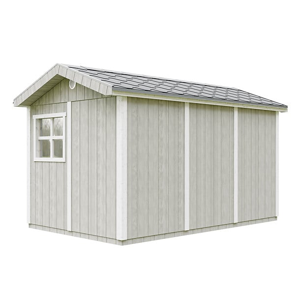TIMBELA - Abri de Jardin Qualité Premium 8,68 m² - H252x250x412 cm - Construction de Panneaux LP Smartside - Timbela M914-TUNDRA GREY - large