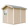 TIMBELA - Abri de Jardin Qualité Premium 5,9 m² - H252x250x294 cm - Construction de Panneaux LP Smartside - Timbela M913A-TERRA BROWN - vignette
