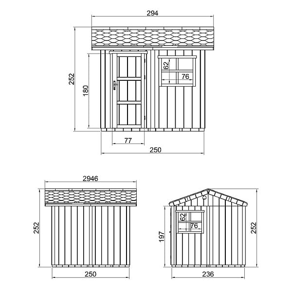 TIMBELA - Abri de Jardin Qualité Premium 5,9 m² - H252x250x294 cm - Construction de Panneaux LP Smartside - Timbela M913 - large