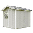 TIMBELA - Abri de Jardin Qualité Premium 5,9 m² - H252x250x294 cm - Construction de Panneaux LP Smartside - Timbela M913A-TUNDRA GREY - vignette