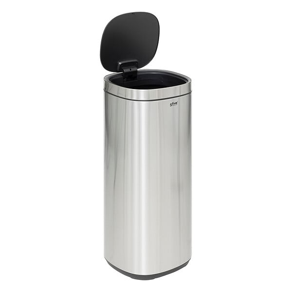 5 FIVE SIMPLY SMART - Poubelle haute en Acier Inox 50 Litres ouverture par pression - large