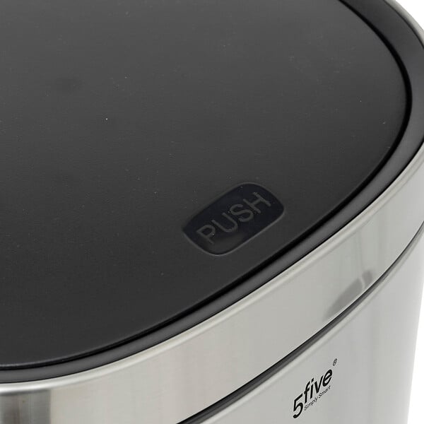 5 FIVE SIMPLY SMART - Poubelle haute en Acier Inox 50 Litres ouverture par pression - large