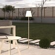 ATMOSPHERA - Lampadaire d'extérieur LED rechargeable USB base acier Beige D 18 x L 105.5 cm - vignette