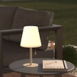 ATMOSPHERA - Lampe d'extérieur LED rechargeable USB base acier Beige D 16 x H 30 cm - vignette