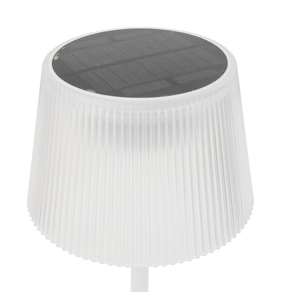 ATMOSPHERA - Lampe d'extérieur LED rechargeable USB ou Solaire base acier Blanc D 13 x H 30 cm - large