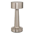 ATMOSPHERA - Lampe d'extérieur LED rechargeable USB en acier Argent effet brossé D 9 x H 21.5 cm - vignette