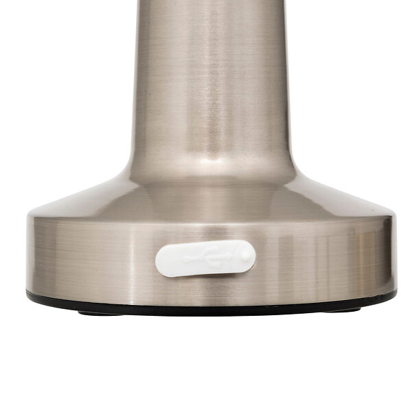 ATMOSPHERA - Lampe d'extérieur LED rechargeable USB en acier Argent effet brossé D 9 x H 21.5 cm - large