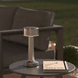 ATMOSPHERA - Lampe d'extérieur LED rechargeable USB en acier Argent effet brossé D 9 x H 21.5 cm - vignette