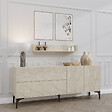 CONCEPT USINE - Buffet effet travertin 180 cm 6 portes et étagère AURA - vignette