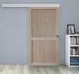 GD MENUISERIES - Porte Coulissante Atelier 2 Panneaux chene H204 x L73 cm, Rail Alu, Coquilles - vignette
