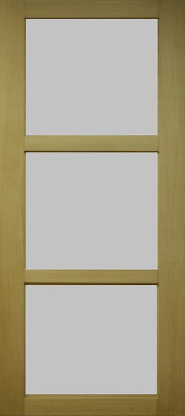 GD MENUISERIES - Porte Coulissante Ayous 3 Panneaux Gris Clair H204 x L73 cm, Rail alu Bandeau noir, coquilles - large