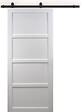 GD MENUISERIES - Porte Coulissante Tamera blanc 4 panneaux H204 x L93 cm, Rail roulettes - vignette
