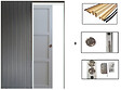 GD MENUISERIES - Porte Coulissante Greyria Gris Clair 3 Panneaux Gris Clair H204 x L83 cm,Galandage, kit finition - vignette