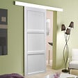 GD MENUISERIES - Porte Coulissante Korya Blanc 3 panneaux H204 x L83 cm, Rail Alu, Coquilles - vignette