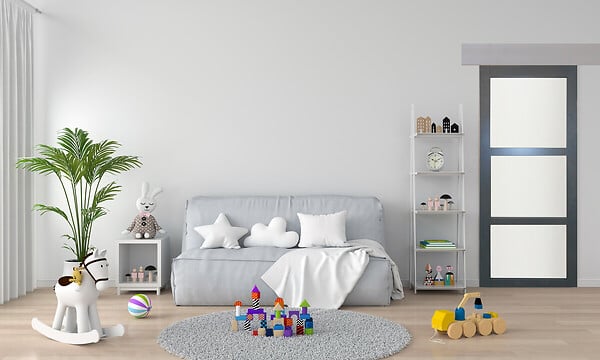 GD MENUISERIES - Porte Coulissante Blakeria Vitrée Gris Anthr H204 x L93 cm, Rail Alu Bandeau Blanc, Coquilles - large