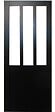 GD MENUISERIES - Porte Coulissante Atelier Noir Vitrée H204 x L83 cm, Rail alu Bandeau Noir - vignette