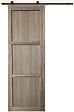 GD MENUISERIES - Porte Coulissante bois Frake 3 Panneaux H204 x L83 cm, rail roulette - vignette