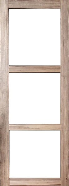 GD MENUISERIES - Porte Coulissante bois Frake Vitrage transparent H204 x L83 cm, rail bandeau blanc - large