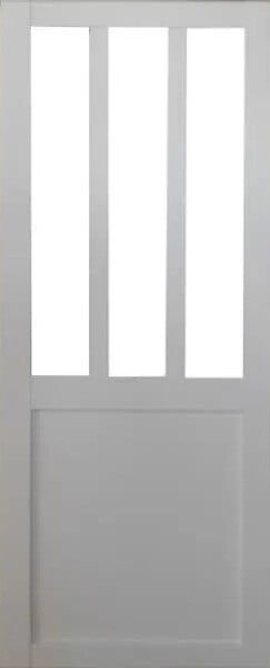 GD MENUISERIES - Porte Coulissante Atelier blanc H204 x L93 cm, Rail roulettes - large