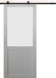 GD MENUISERIES - Porte Coulissante Athena blanc H204 x L73 cm, Rail roulettes - vignette