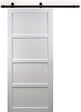 GD MENUISERIES - Porte Coulissante Tamera blanc 4 panneaux H204 x L73 cm, Rail roulettes - vignette
