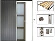 GD MENUISERIES - Porte Coulissante Gris Taupe RAL 7006 Vitrée H204 x L73 cm, Galandage, Kit de finition - vignette