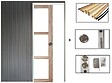 GD MENUISERIES - Porte Coulissante bois Frake Vitrage transparent H204 x L83 cm, Galandage, kit de finition - vignette