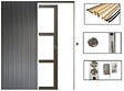 GD MENUISERIES - Porte Coulissante Gris Taupe RAL 7006 Vitrage transparent H204 x L73 cm, Galandage, Kit de finition - vignette