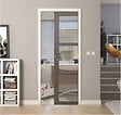 GD MENUISERIES - Porte Coulissante Gris Taupe RAL 7006 Vitrage transparent H204 x L73 cm, Galandage, Kit de finition - vignette