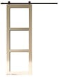 GD MENUISERIES - Porte Coulissante bois Ayous Vitrage transparent H204 x L73 cm, Rail roulettes - vignette