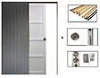 GD MENUISERIES - Porte Coulissante Tamera blanc 4 panneaux H204 x L93 cm, Galandage, kit finition - vignette