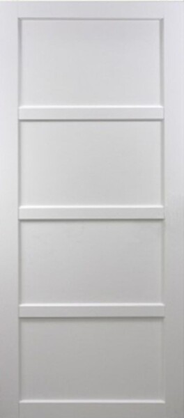 GD MENUISERIES - Porte Coulissante Tamera blanc 4 panneaux H204 x L63 cm, Rail Alu - large