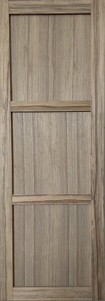 GD MENUISERIES - Porte Coulissante bois Frake 3 Panneaux H204 x L73 cm - large