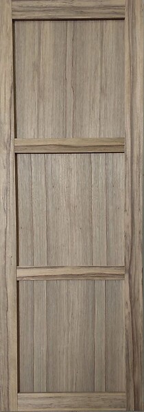 GD MENUISERIES - Porte Coulissante bois Frake 3 Panneaux H204 x L73 cm, rail alu - large