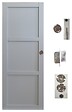 GD MENUISERIES - Porte Coulissante Greyria Gris 3 Panneaux Gris Clair H204 x L83 cm, serrurecondamnation - vignette