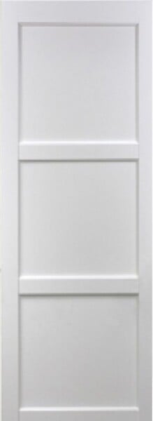 GD MENUISERIES - Porte Coulissante Korya Blanc 3 panneaux H204 x L93 cm, Rail Alu bandeau noir - large