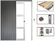 GD MENUISERIES - Porte Coulissante Kenya Blanc Vitrage transparent H204 x L73 cm, Galandage, kit finition - vignette