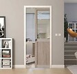 GD MENUISERIES - Porte Coulissante Atelier placage chene Vitrée H204 x L83 cm, Galandage, kit finition - vignette