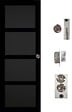 GD MENUISERIES - Porte Coulissante Telia noir 4 panneaux H204 x L73 + SYSTEME de galandage et kit finition inclus - vignette