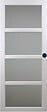 GD MENUISERIES - Porte Coulissante Tana Blanc Vitrée H204 x L83 cm, Rail Roulettes, Coquilles Noir - vignette