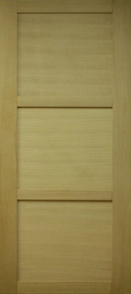 GD MENUISERIES - Porte Coulissante bois Ayous 3 Panneaux H204 x L83 cm, Rail alu Bandeau noir - large