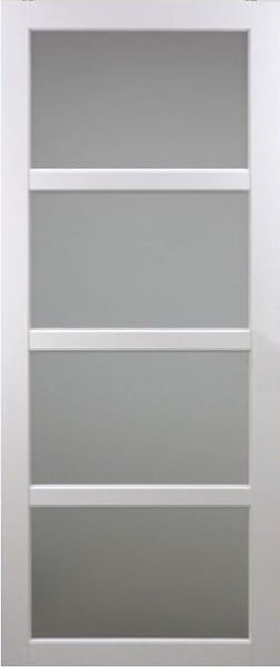 GD MENUISERIES - Porte Coulissante Tana blanc Vitrée H204 x L93 cm, Rail Alu bandeau blanc - large