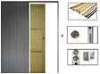 GD MENUISERIES - Porte Coulissante bois Ayous 3 Panneaux H204 x L73 cm, Galandage, kit finition - vignette