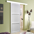 GD MENUISERIES - Porte Coulissante Korya Blanc 3 panneaux H204 x L73 cm, Rail Alu, Coquilles - vignette