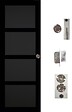 GD MENUISERIES - Porte Coulissante Telia noir 4 panneaux H204 x L73 cm, serrure condamnation - vignette