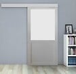 GD MENUISERIES - Porte Coulissante Athena Blanc H204 x L73 cm, Rail Alu, Coquilles - vignette