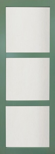 GD MENUISERIES - Porte Coulissante Vert Sauge RAL 6021 Vitrée H204 x L83 cm, rail bandeau noir - large